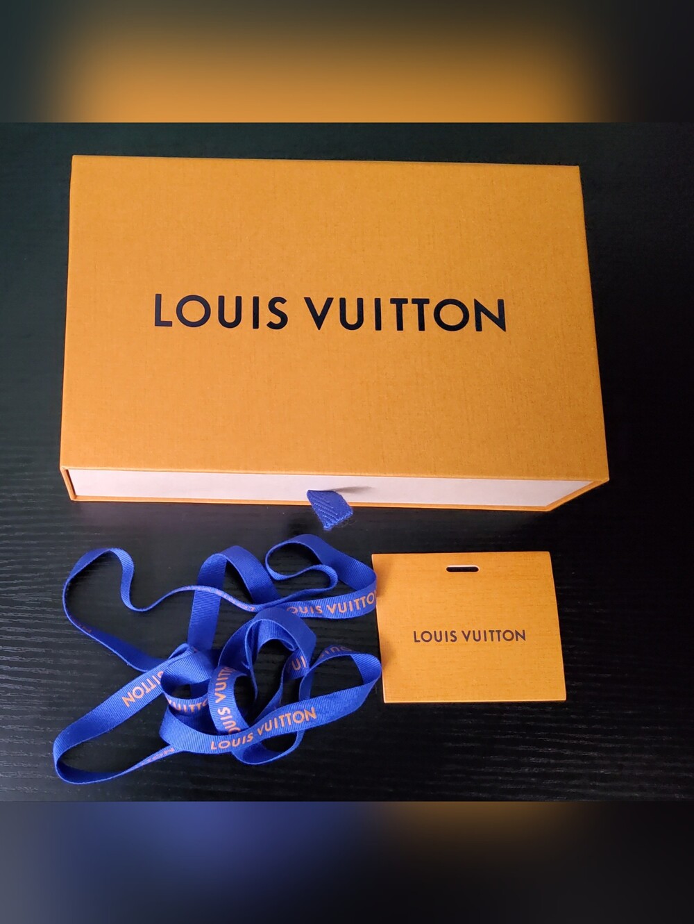 Louis Vuitton Large Wallet Box With Blue Ribbon